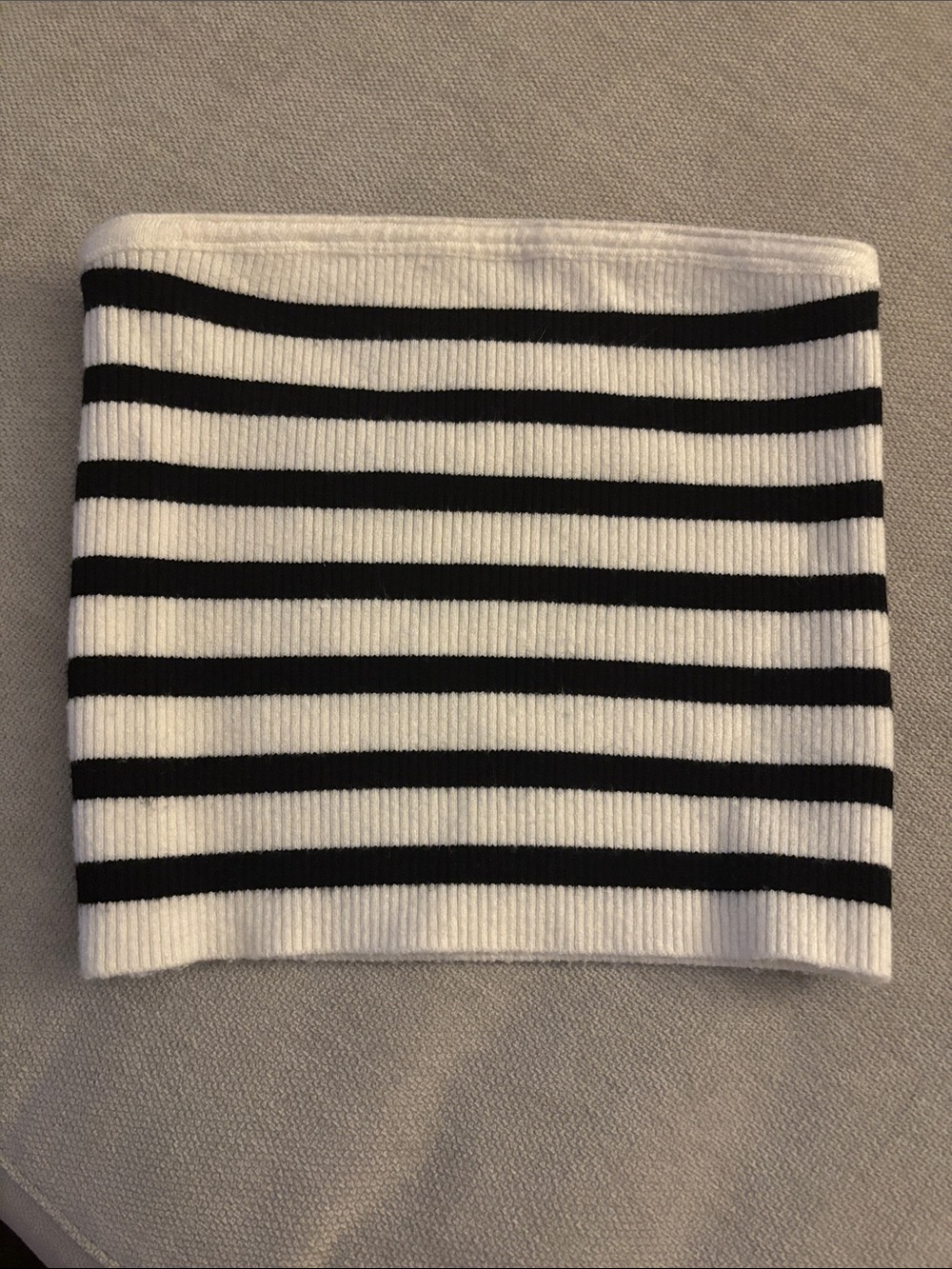Edikted Striped Black and White Knit Tube Top